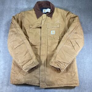 Carhartt Mens Size 48 Tall C03 Sandstone Ridge Lined Work Corduroy Collar Jacket